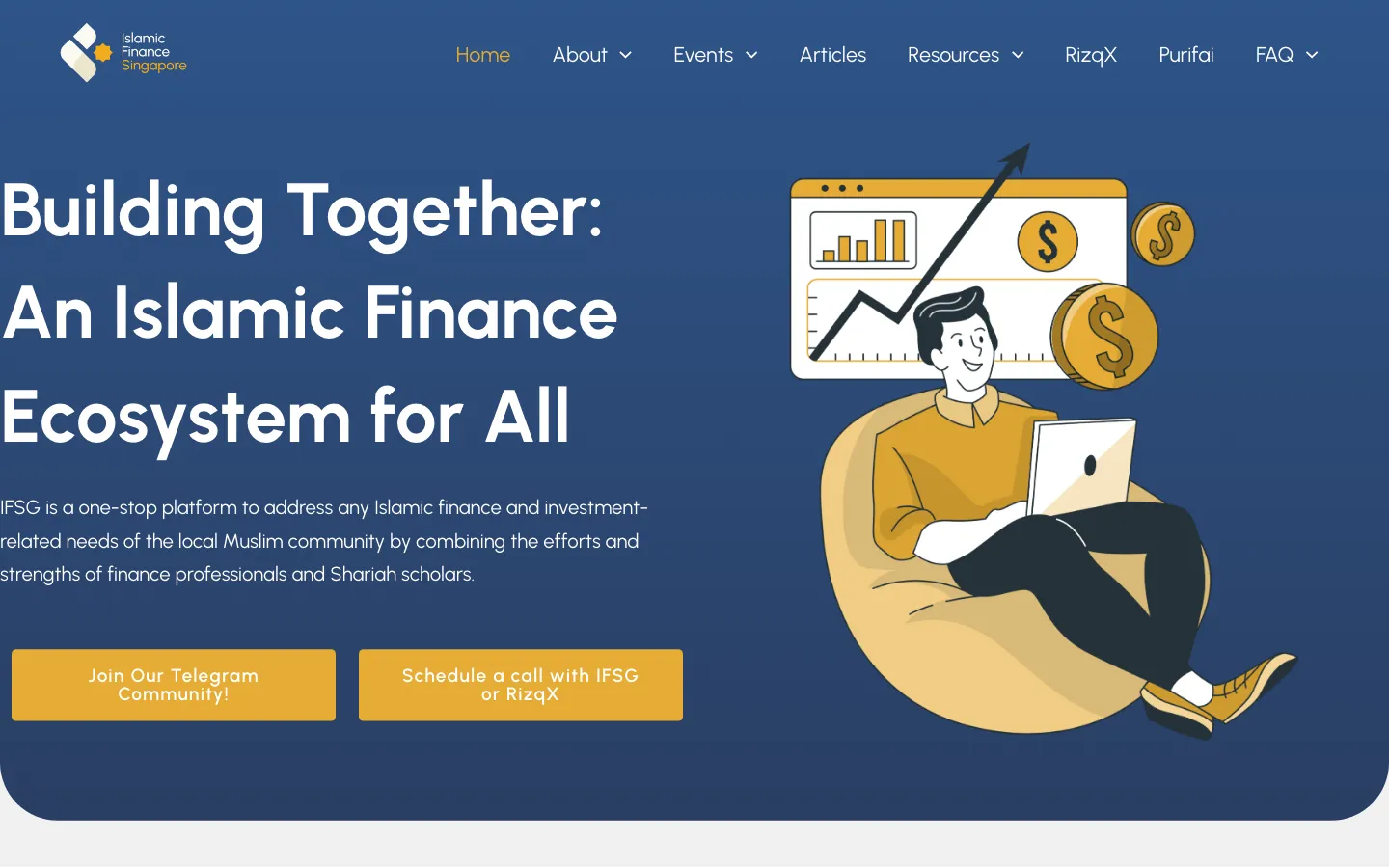 Screenshot of the Islamic Finance Singapore (IFSG) website