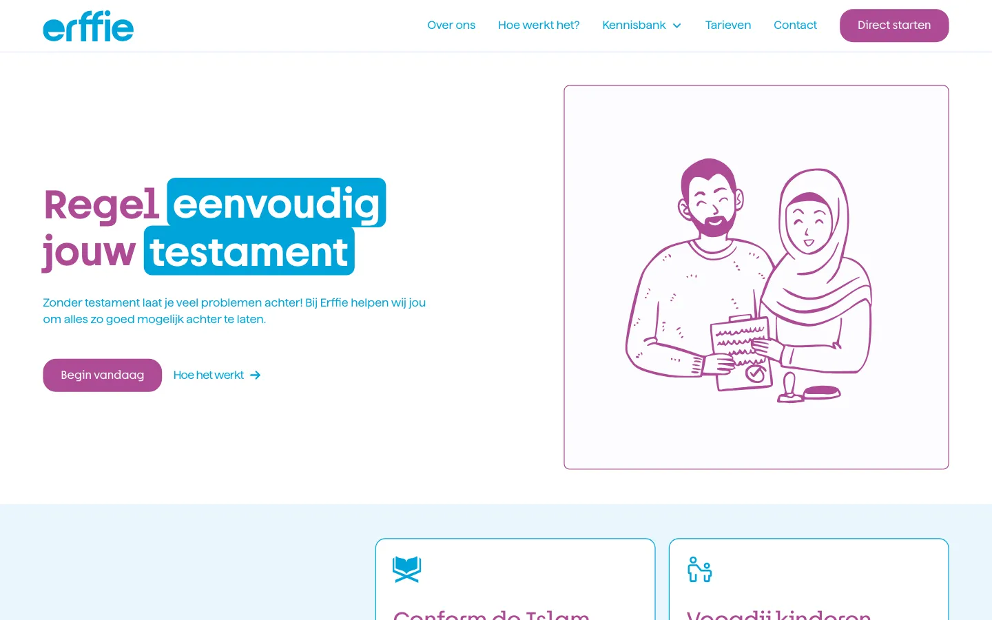 Screenshot of the Erffie website