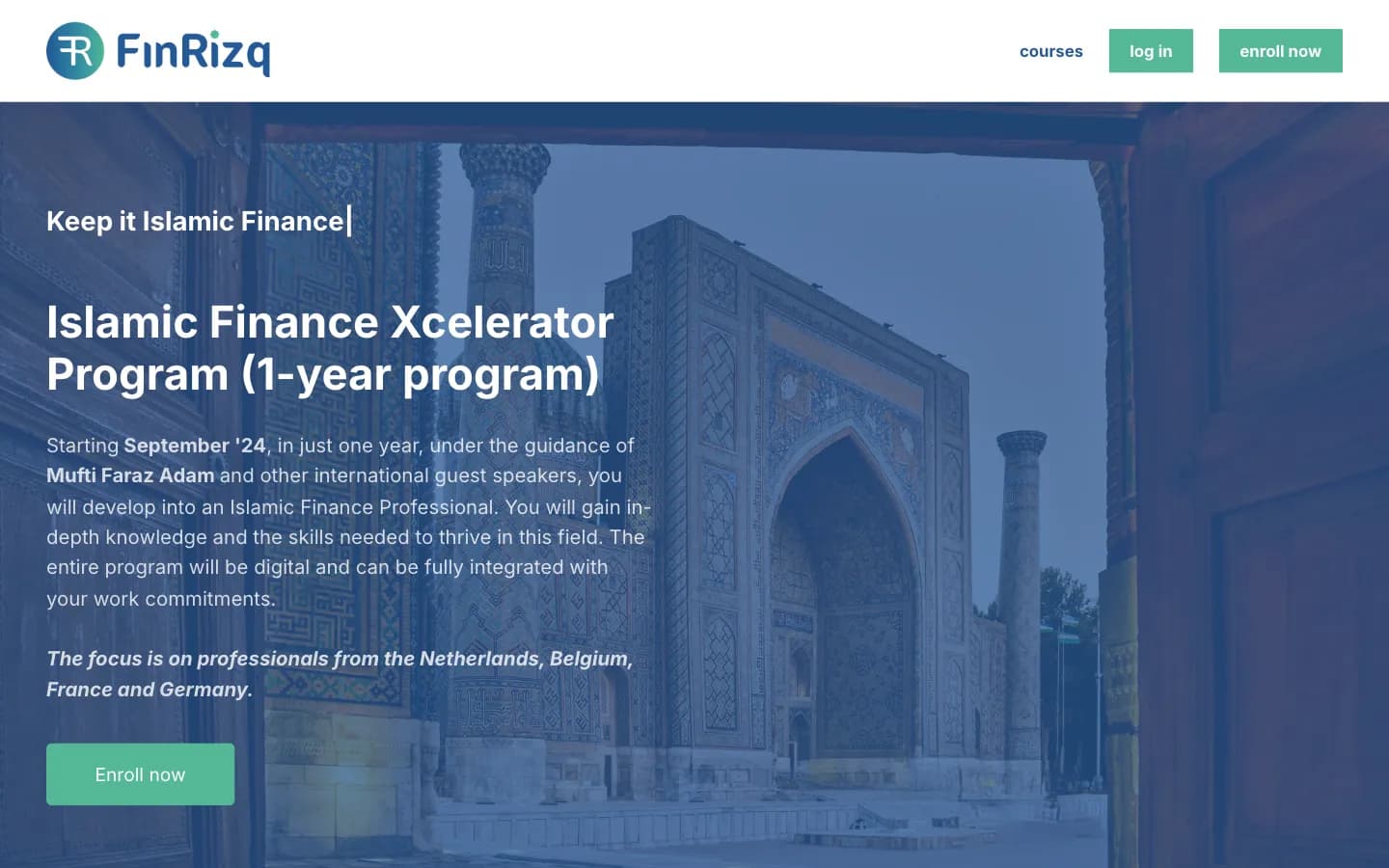 Screenshot of the FinRizq website