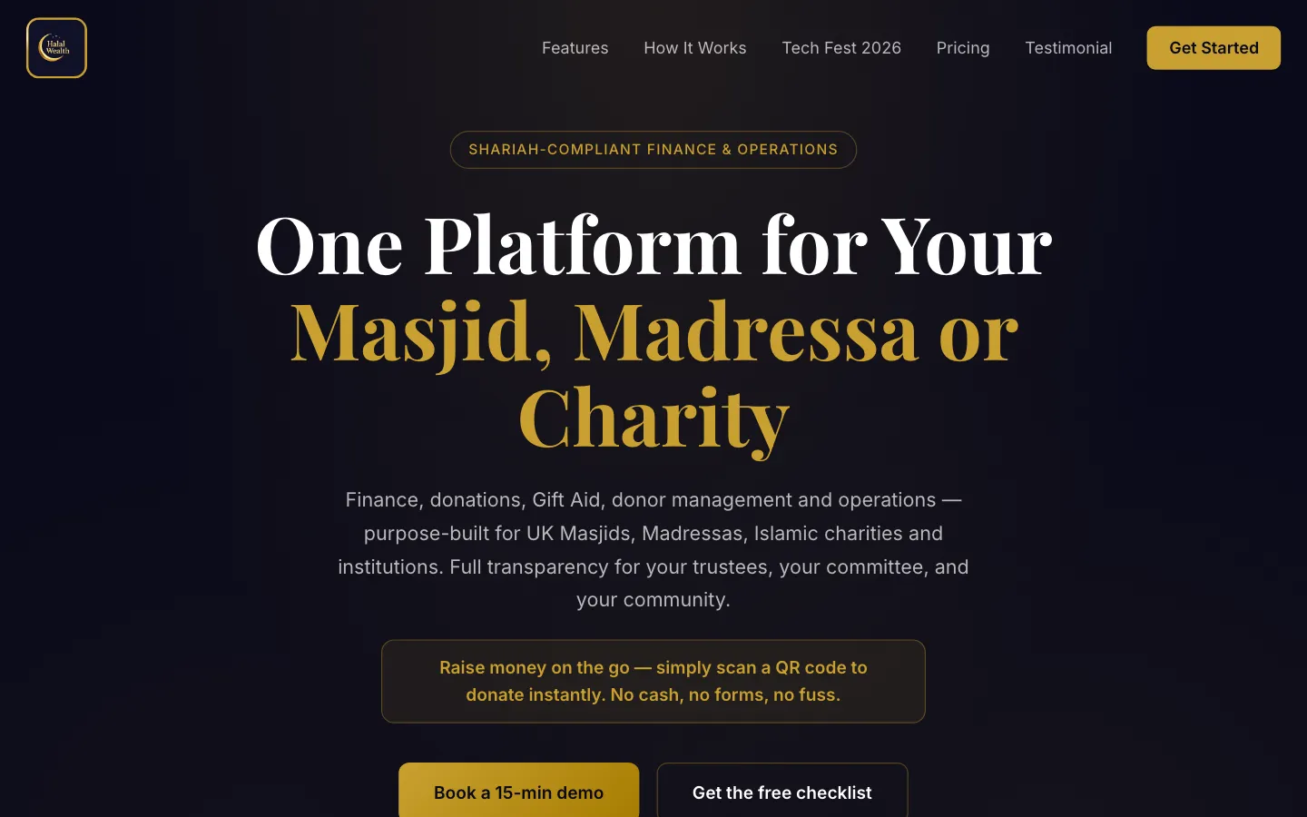 Screenshot of the Halal Wealth website
