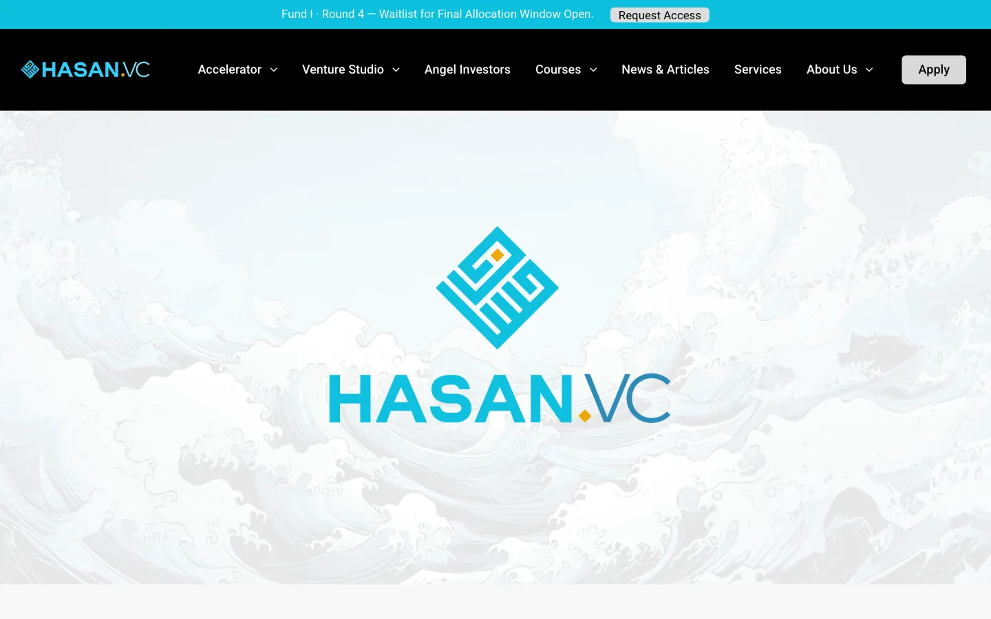 Screenshot of the HASAN.VC website