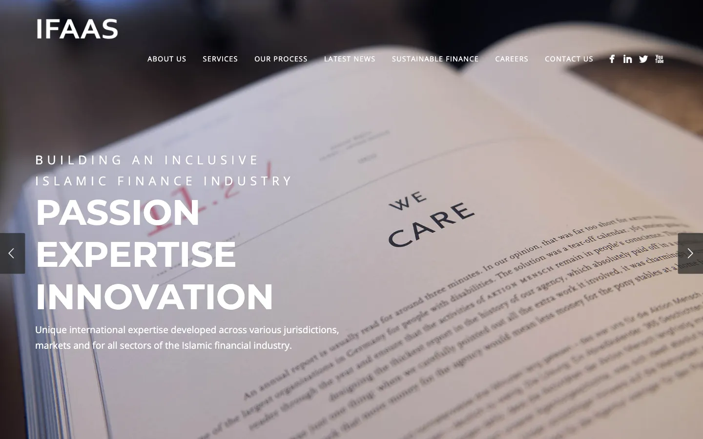 Screenshot of the IFAAS website