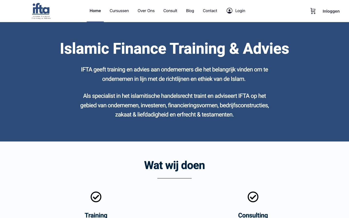 Screenshot of the IFTA website
