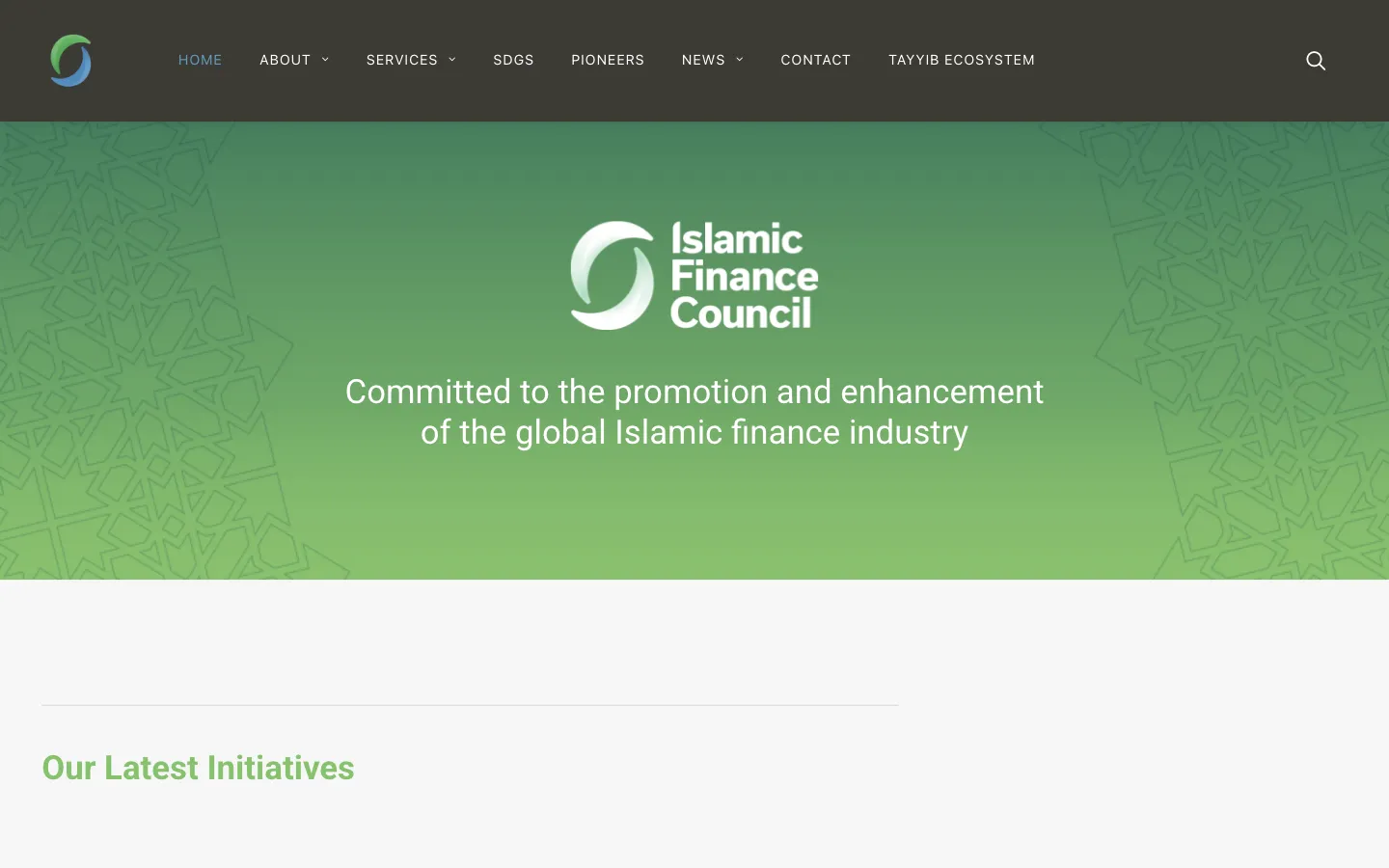 Screenshot of the Islamic Finance Council UK (UKIFC) website