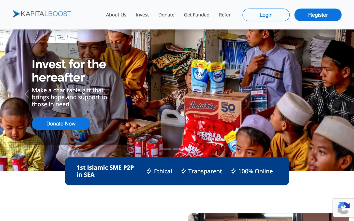 Screenshot of the Kapital Boost website