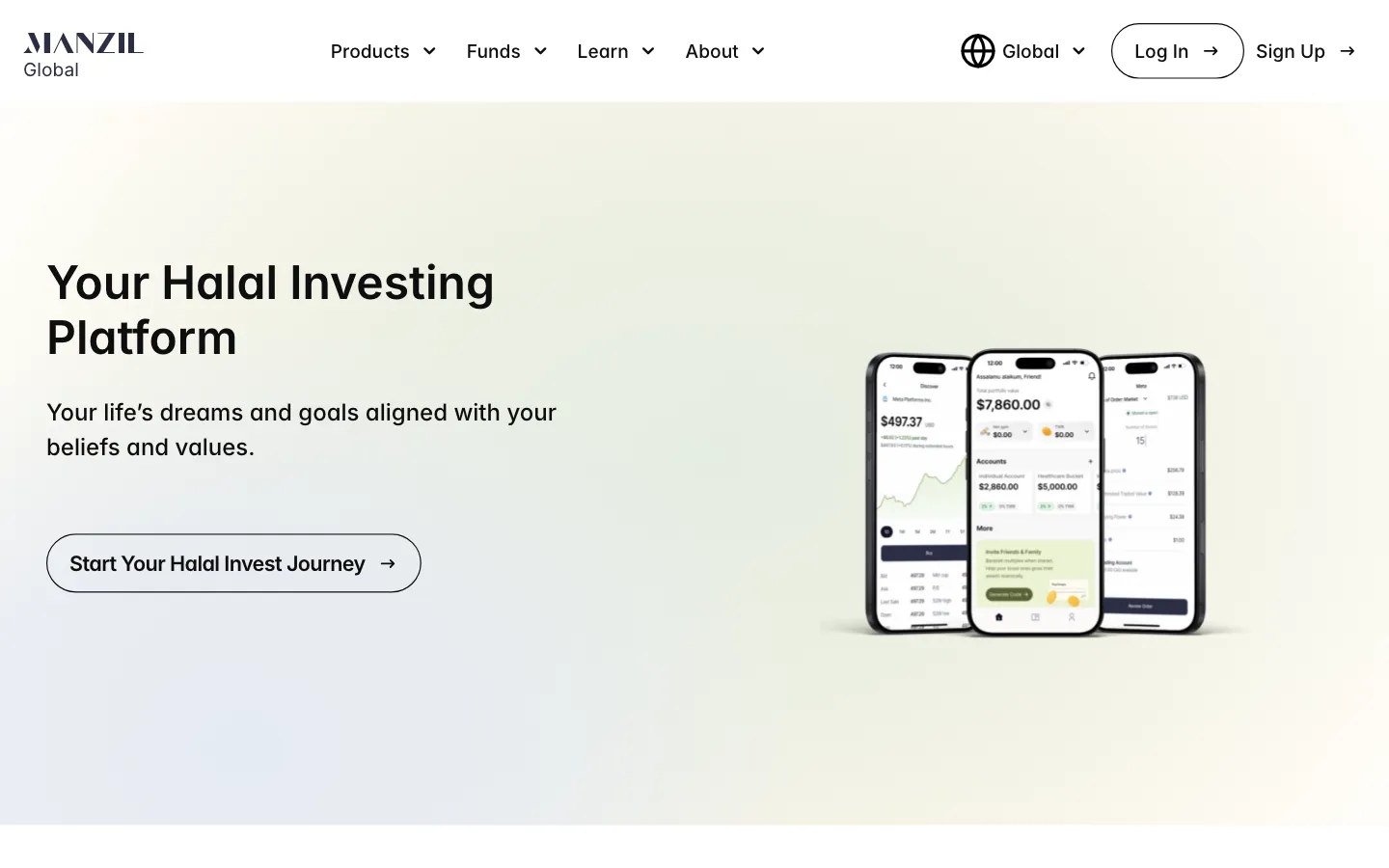 Screenshot of the Manzil website