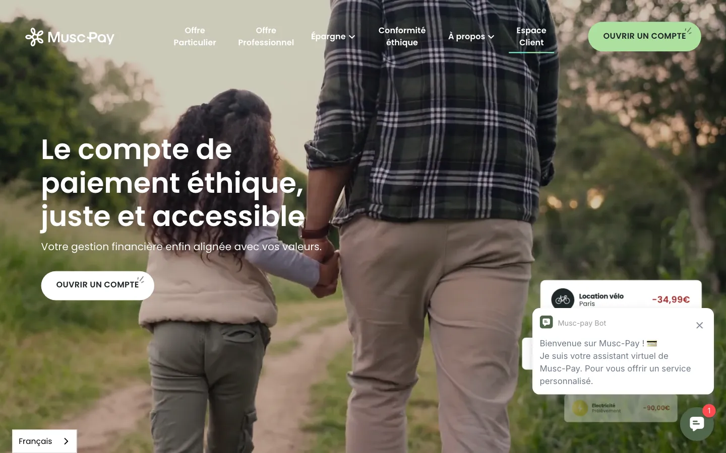 Screenshot of the MuscPay website