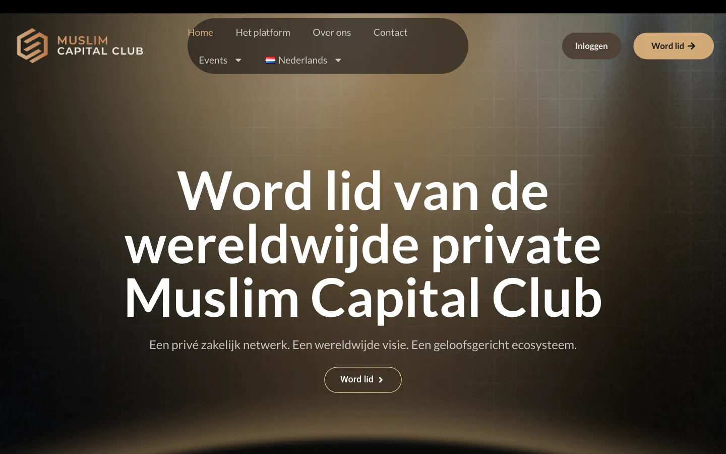 Screenshot of the Muslim Capital Club website