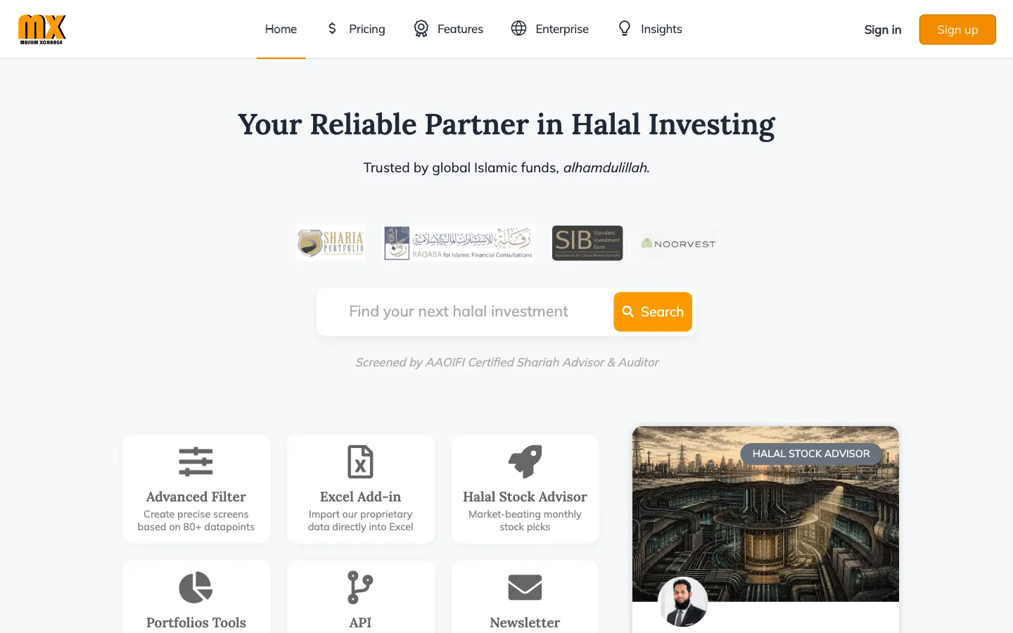 Screenshot of the Muslim Xchange website