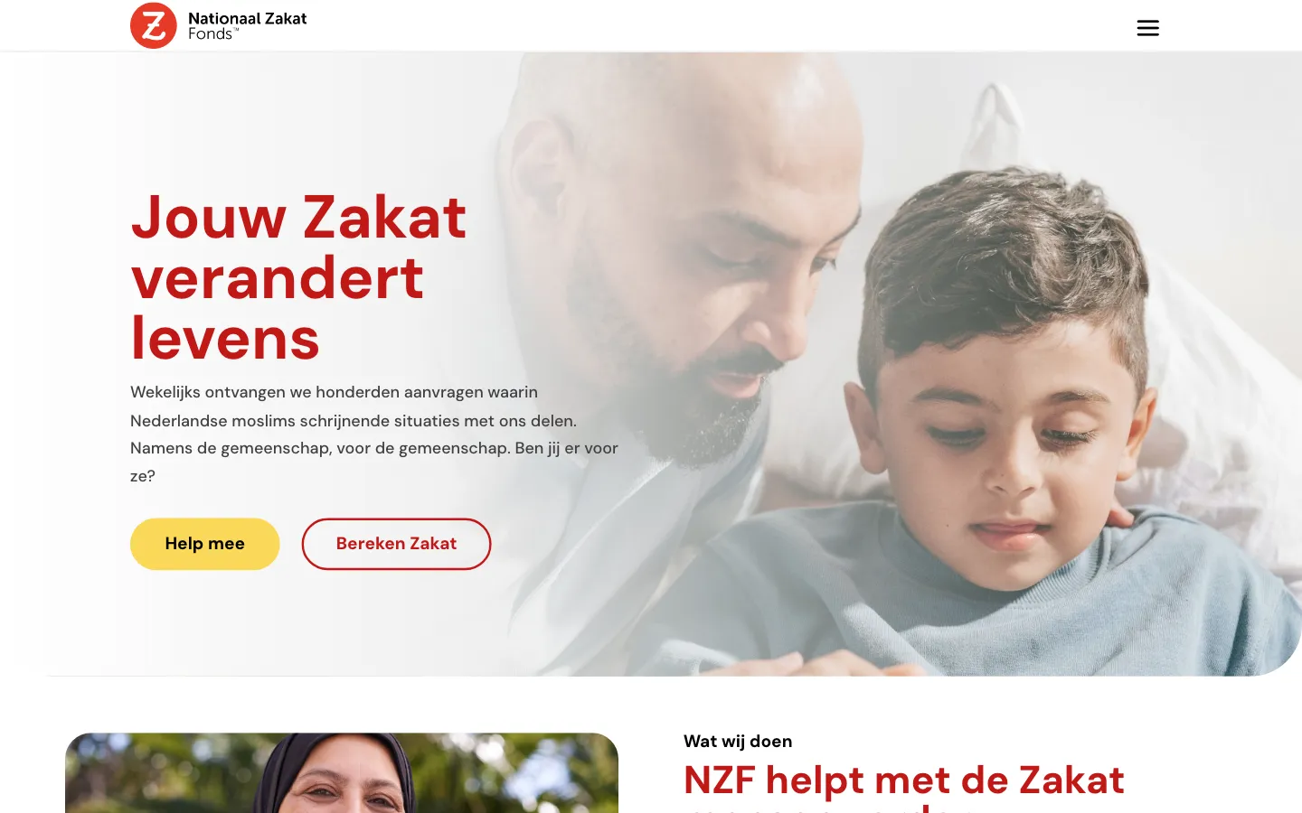 Screenshot of the Nationaal Zakat Fonds website
