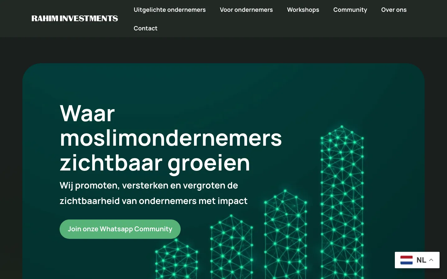 Screenshot of the Rahim Investments website