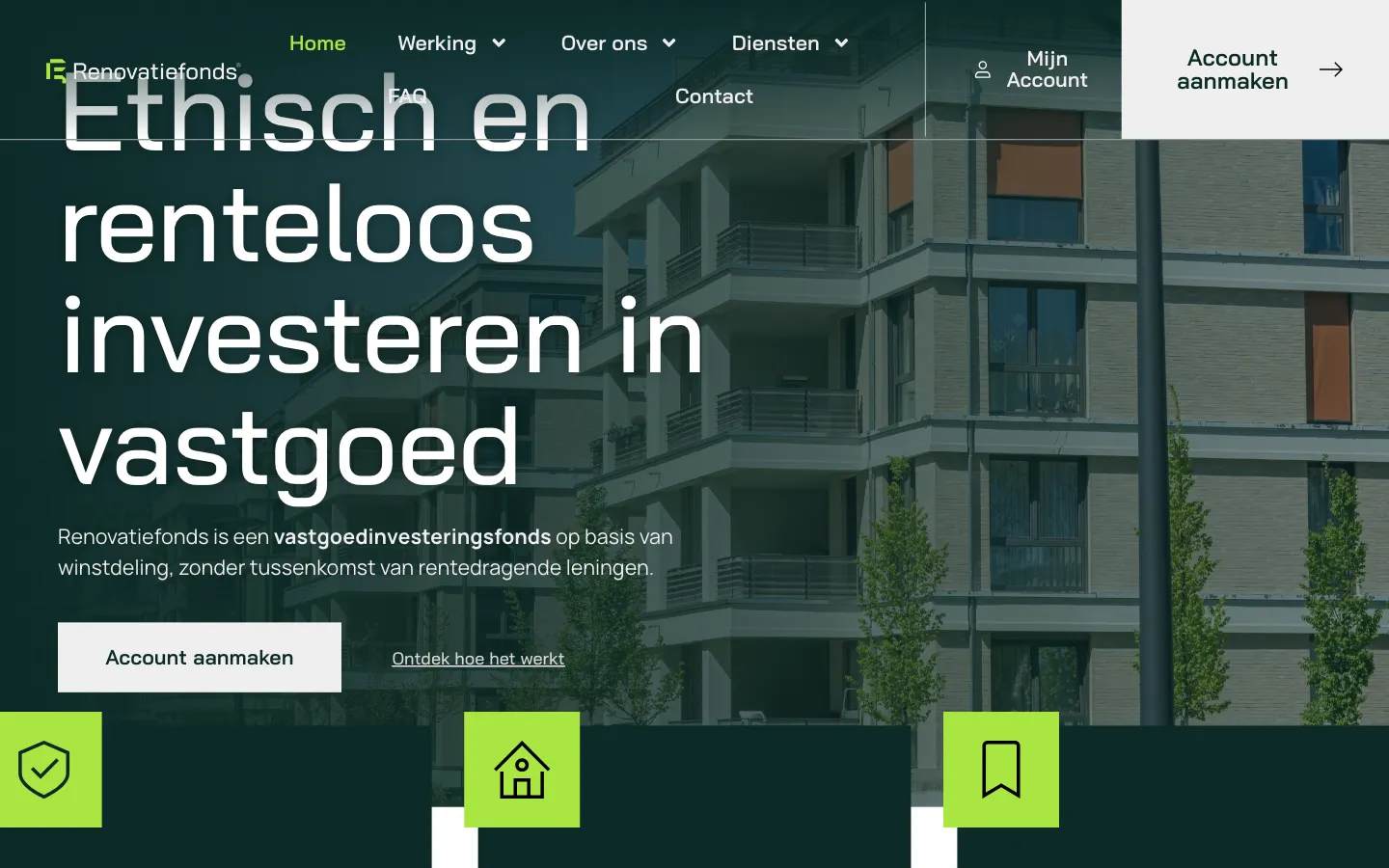 Screenshot of the Renovatie Fonds website