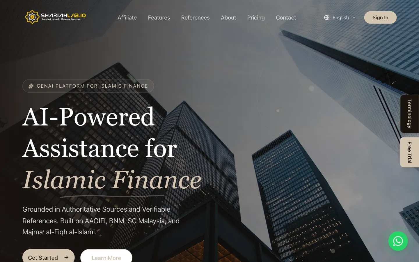 Screenshot of the ShariahLab website
