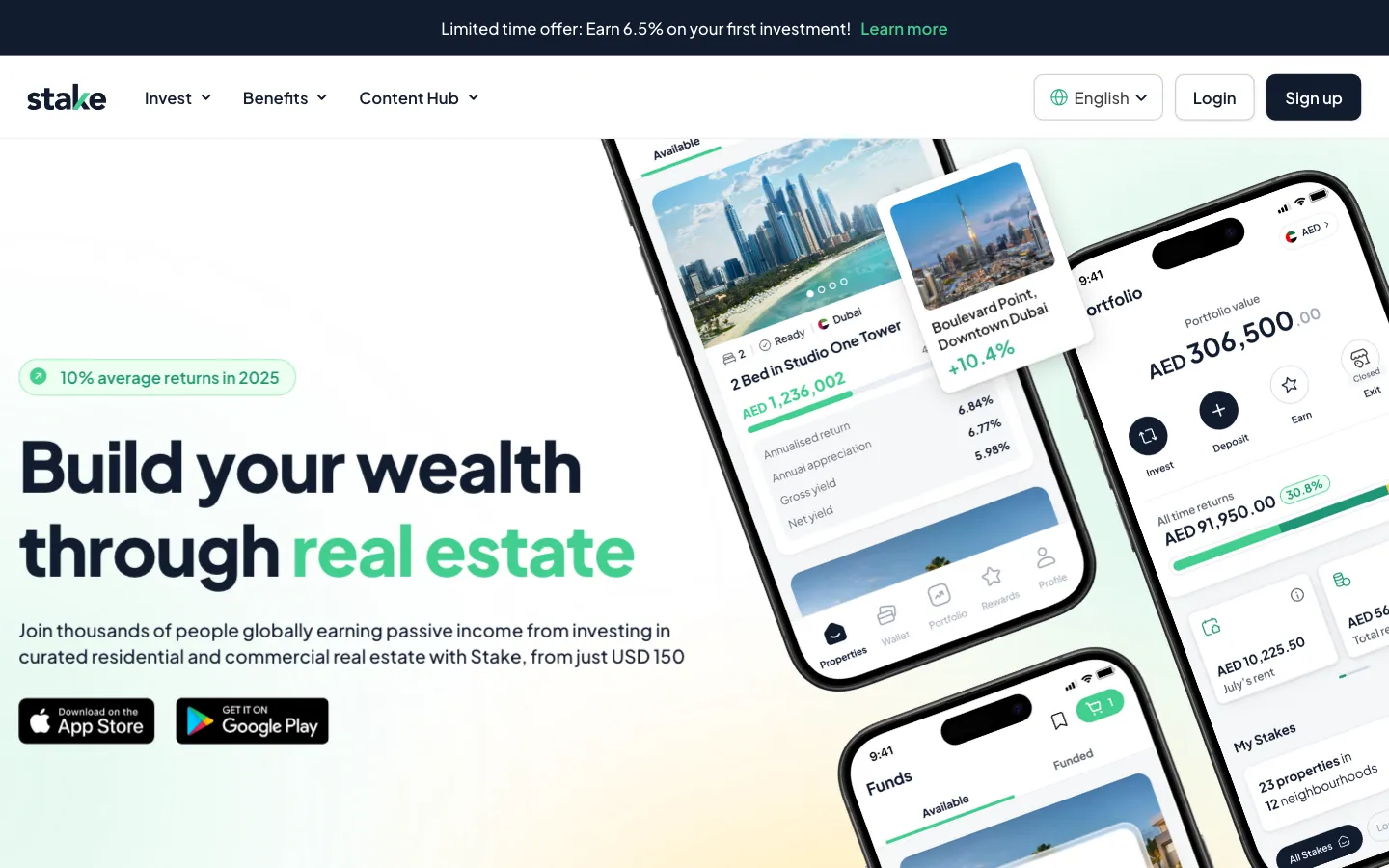 Screenshot of the Stake website