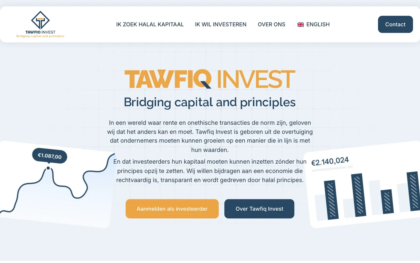 Screenshot of the Tawfiq Invest website